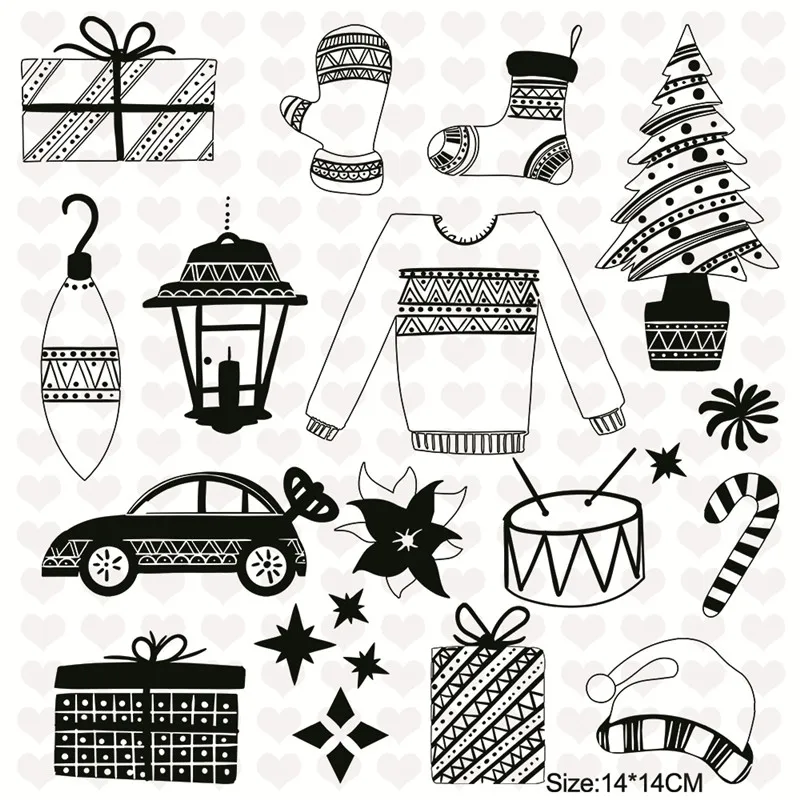 16 DiyArts рождественские штампы Новые силиконовые резиновые штампы - Цвет: 16