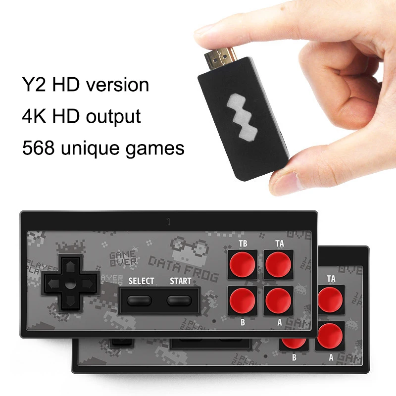 

HDMI-compatible Video Game Console Build In 600 Classic Game 4K Mini Video Console TV Output Support Output 2Wireless Handle