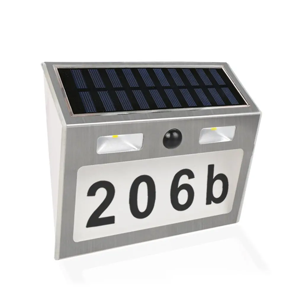 

Solar House Light Stainless Steel Lighting Solar Human Body Induction Light Courtyard Villa House Number Light