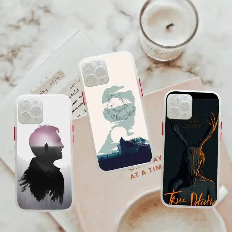 

HBO True Detective Phone Case For iPhone 12 11 Mini Pro XR XS Max 7 8 Plus X Matte transparent White Cover