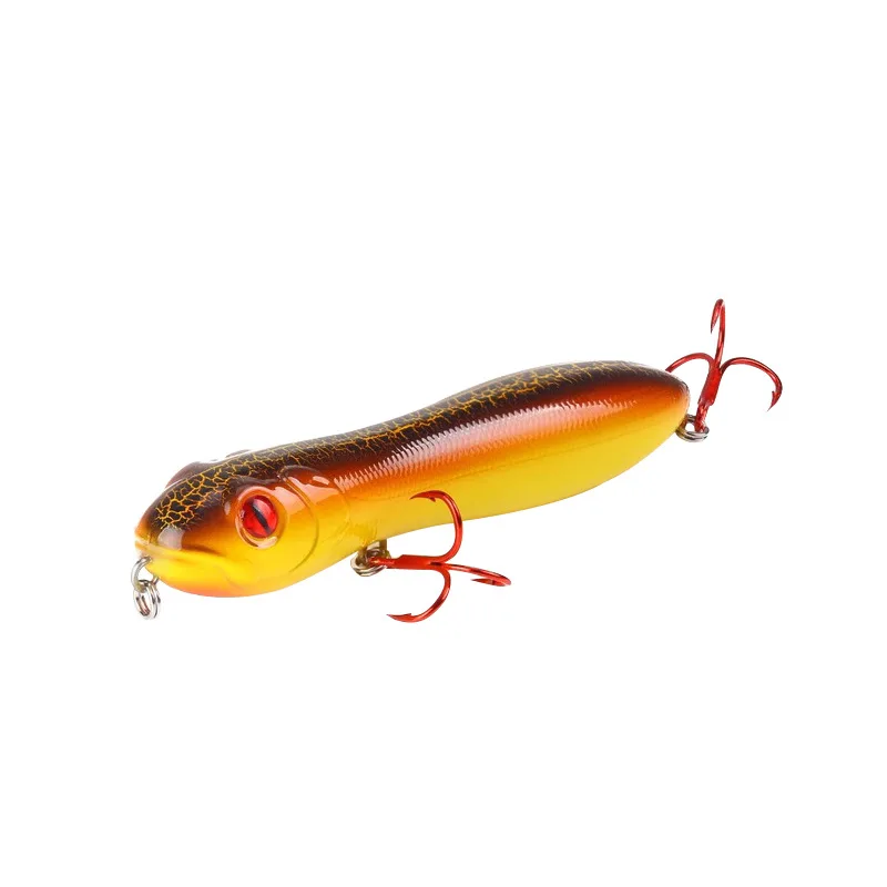 Bassland bullet pencil hard bait top water loud noise wobblers freshwater fishing lure Crazy snake head spinning surfaace darter | Спорт и