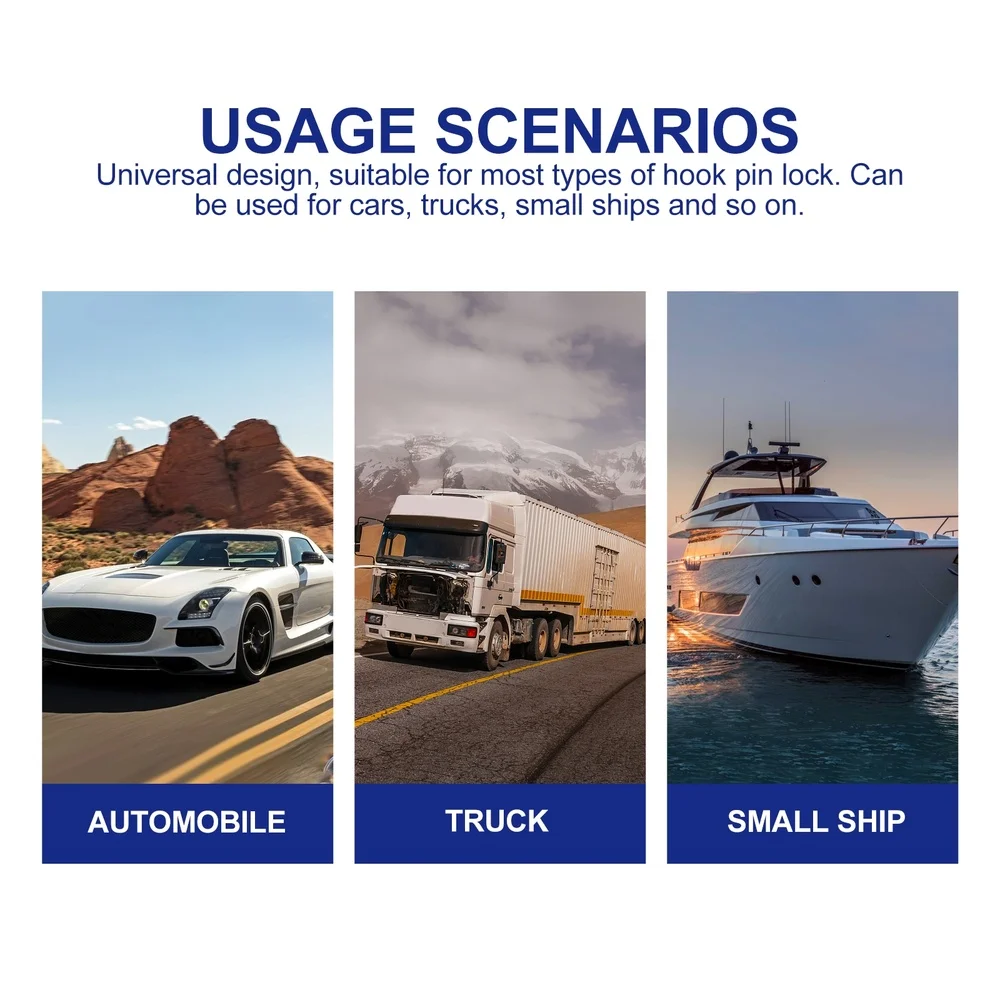 

4pcs Professional Trailer Bolt Locking Pin Key Coated Locking Hitch Pin