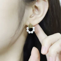 elegant metal inlaid hollow rose pearl earrings for woman fashion jewelry 2022 new luxury wedding party girls unusual earrings