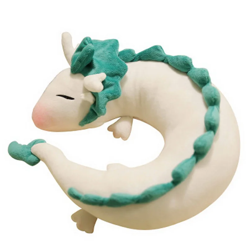 Juguetes de peluche de dragón de dibujos animados para niños, almohada encantadora de Anime Miyazaki Hayao, Haku, en forma de U, regalos para niños, 30cm