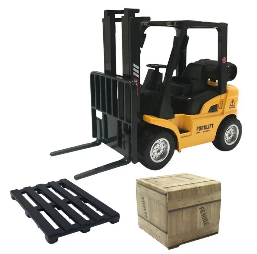 Игрушечный автомобиль из сплава для мальчиков строительный вилочный погрузчик