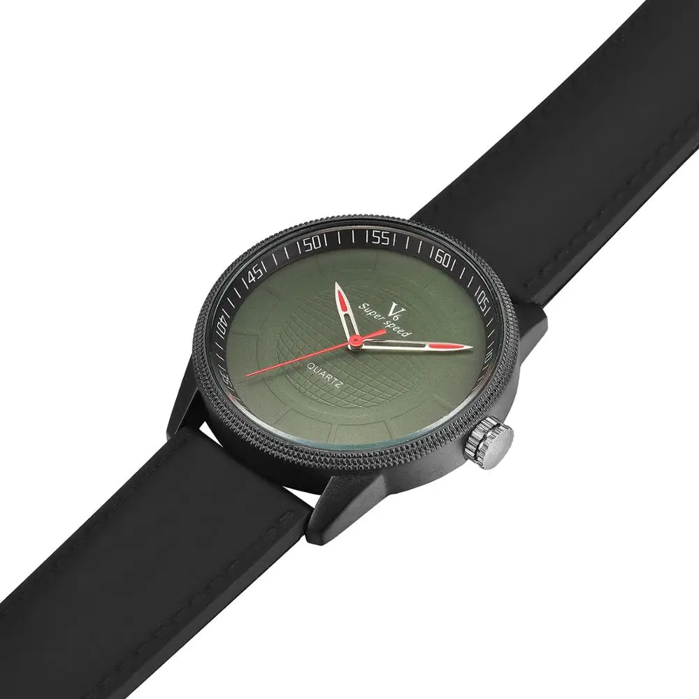 Часы наручные V6 мужские зеленые модные повседневные спортивные в стиле милитари