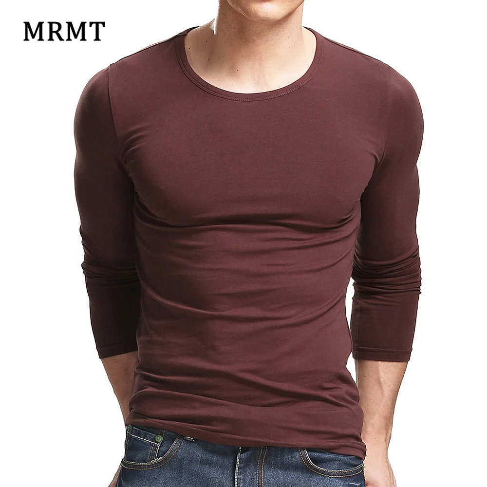 

MRMT 2023 Lycra Cotton Men'S T-Shirt 5XL Long Sleeved T Shirt Men Pure Color Casual Mens Long Sleeve Tshirt For Male