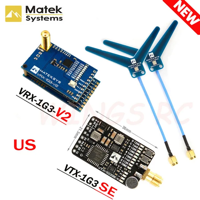 Matek VTX-1G3SE 1.2/1.3GHz 2CH US + VRX-1G3-V2