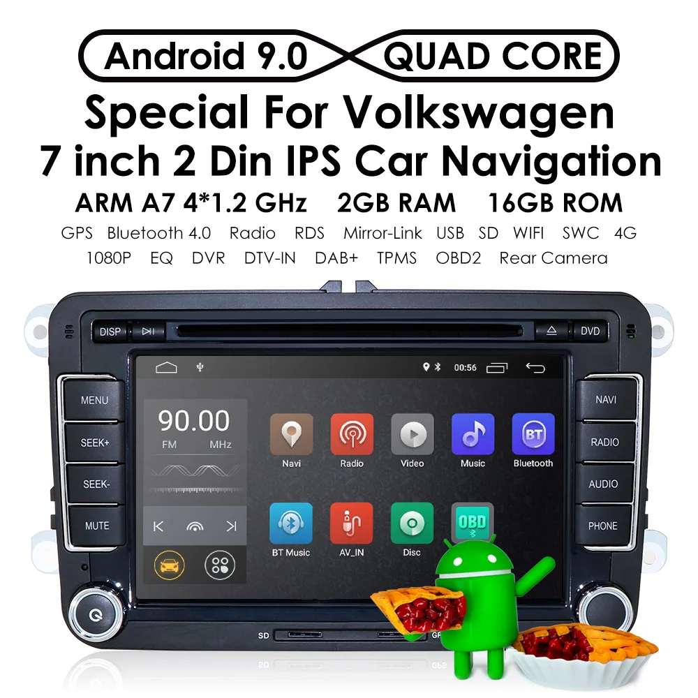 Германия склады " Android 9 автомобильный Радио gps навигация для Skoda Octavia Golf 5 6 touran passat B6 Polo Tiguan RDS