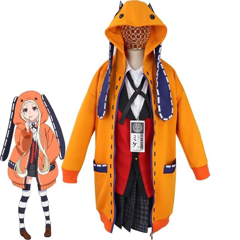 Аниме аниме Kakegurui Runa Yomozuki костюм для косплея джабами юмеко оранжевая толстовка с