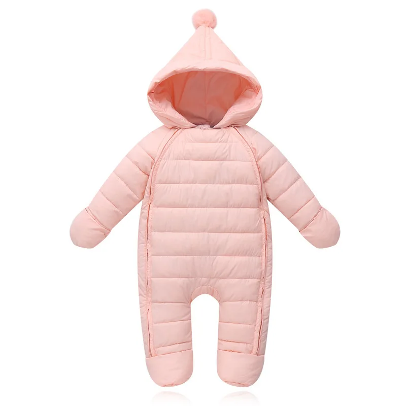 3 в 1 перчатки обувь для малышей теплая зимняя одежда с капюшоном комбинезоны