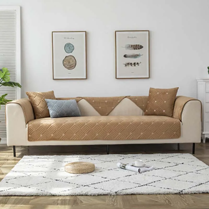 

Luxury Autumn And Winter Plush Sofa Cushion for Living room Furniture Decor Slipcover Towel 1/2/3/4 Seater Non-slip Couch Cover