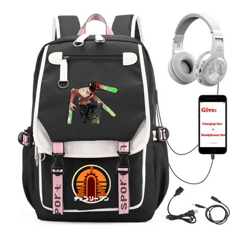 

anime Chainsaw Man backpack Unisex Travel Backpack student School book Bag USB Charging teenagers Laptop packsack