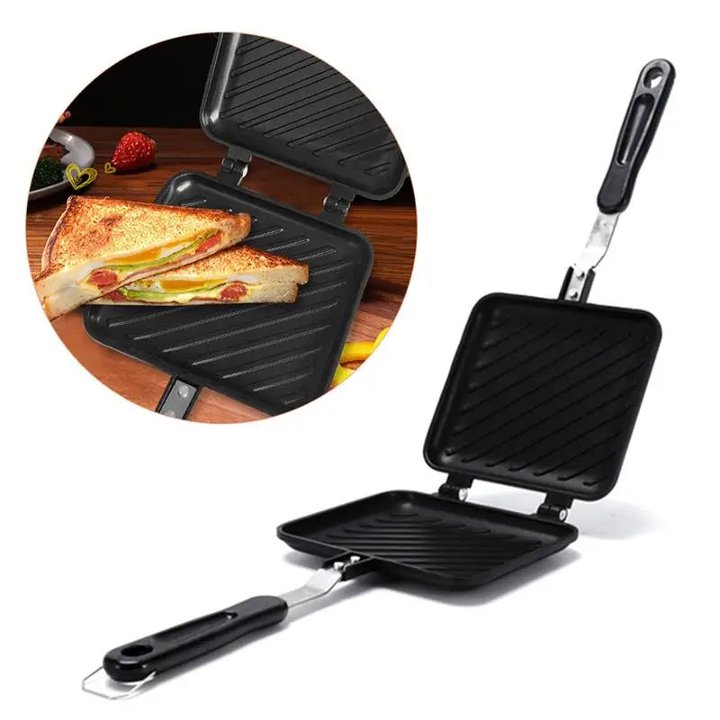 

Double-Side Non-Stick Sandwich Maker Sandwich Mold Waffle Kitchen Tool Bread Barbecue Plate Toast Frying Pan