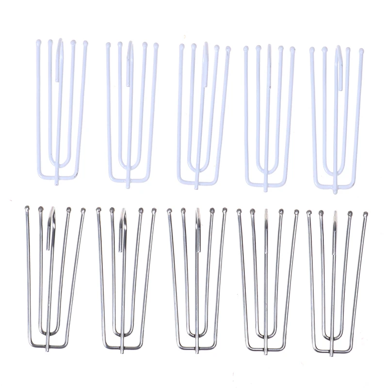 50 шт./компл. четырехвилочная металлическая Антикоррозийная лента для штор крючок