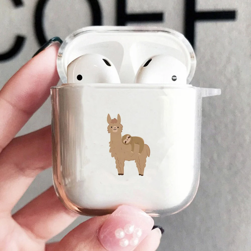 

Чехол из ТПУ с забавной ламой и ленивецами для AirPods 1 2, чехол с беспроводным Bluetooth для Air Pods, аксессуары для наушников, зарядное устройство