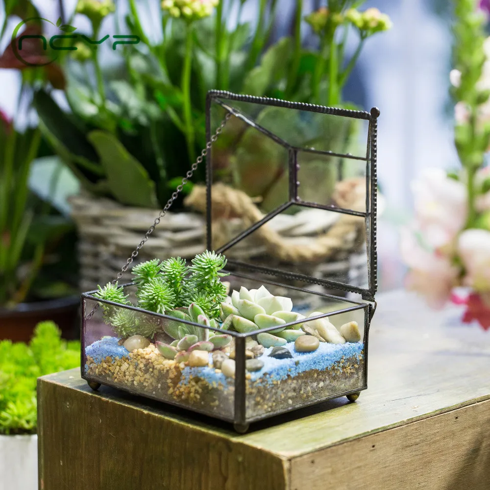 Стеклянный цветочный горшок NCYP настольный стеклянный террариум геометрической