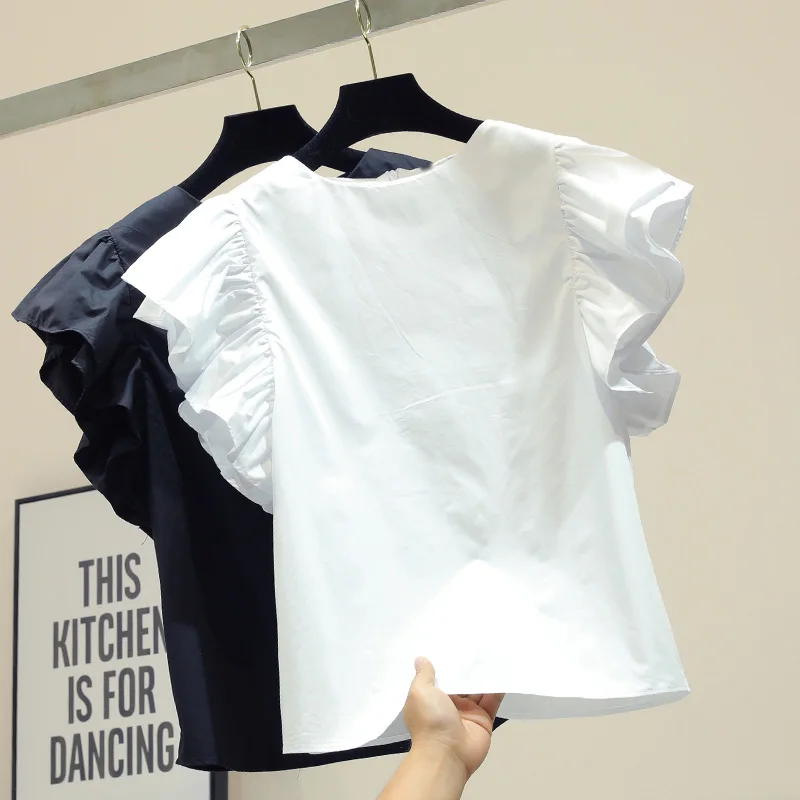 Белая футболка с короткими рукавами летняя Новинка 2019 года Корейская свободная