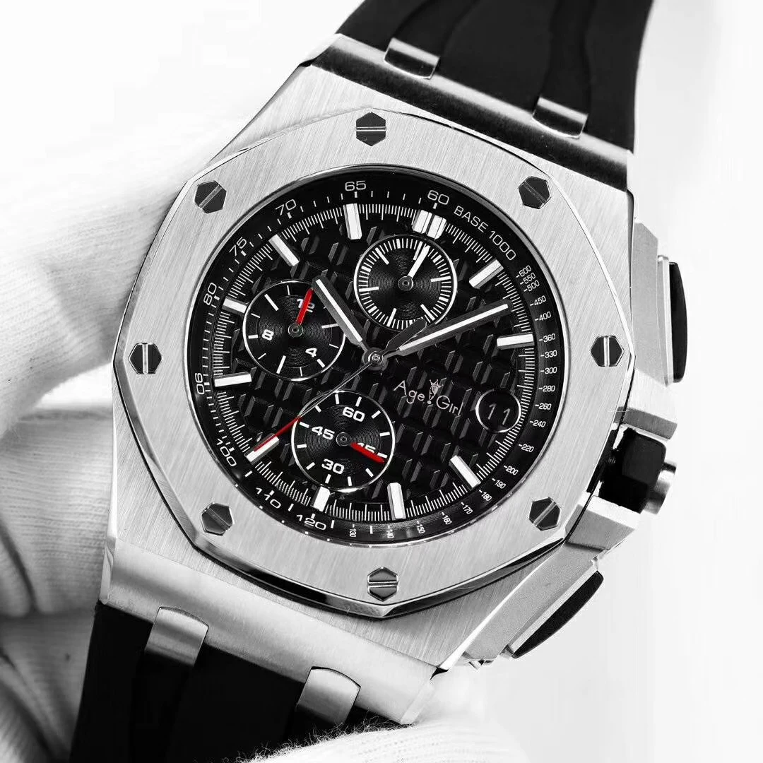 1 Роскошные брендовые новые кварцевые ChronographSports мужские часы секундомер Lebron James модные сапфировые часы со стразами черные резиновые AAA - Цвет: 1