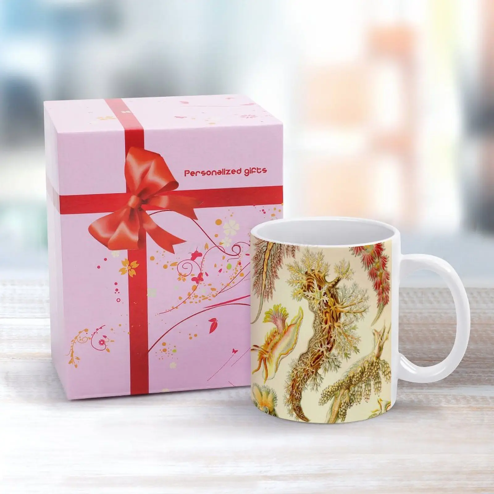 Белая кружка с морскими сливами-Эрнст Haeckel новинка принтом хорошего качества