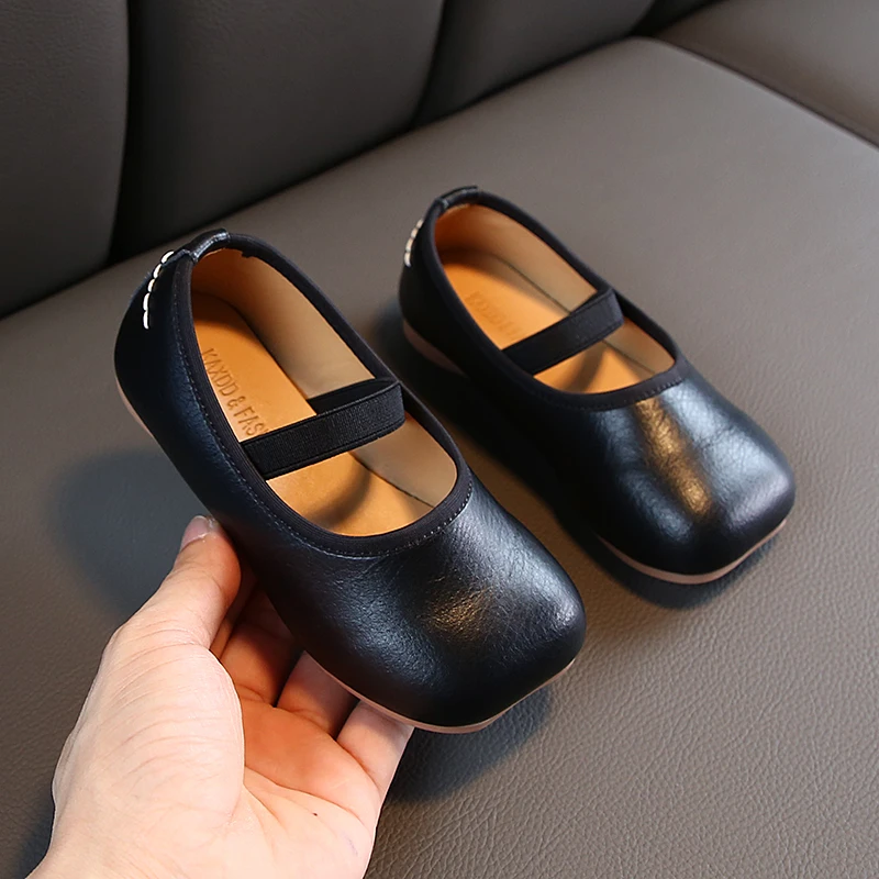 Детская кожаная обувь принцессы для девочек однотонная детская танцев на