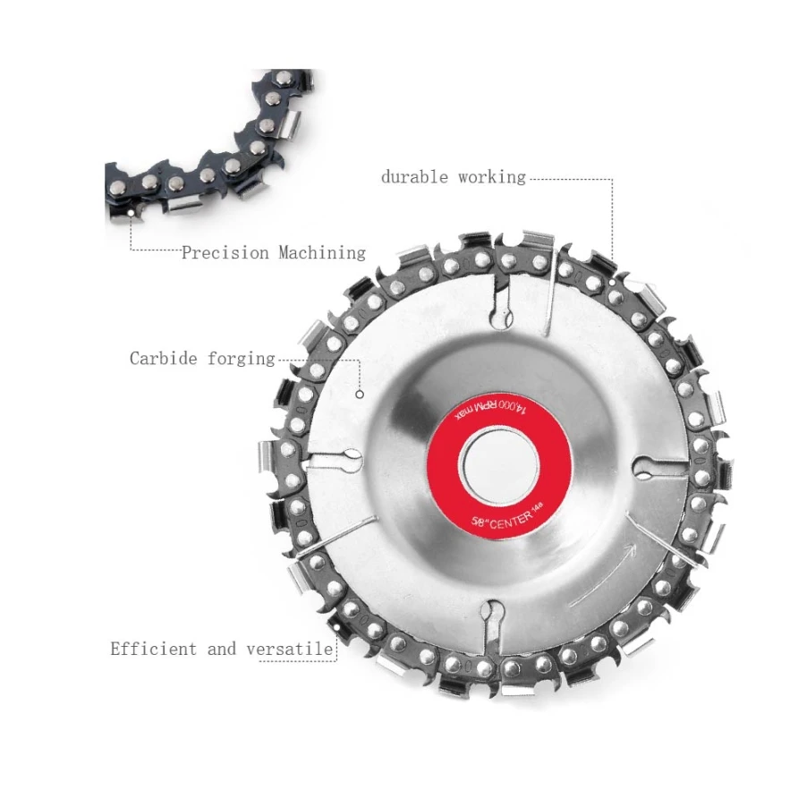 

Wood Carving Disc Woodworking Chain Grinder Circular Saws Diamond Disc Chain Plate Tool Angle Grinder Discs for 125MM/115MM 5 I