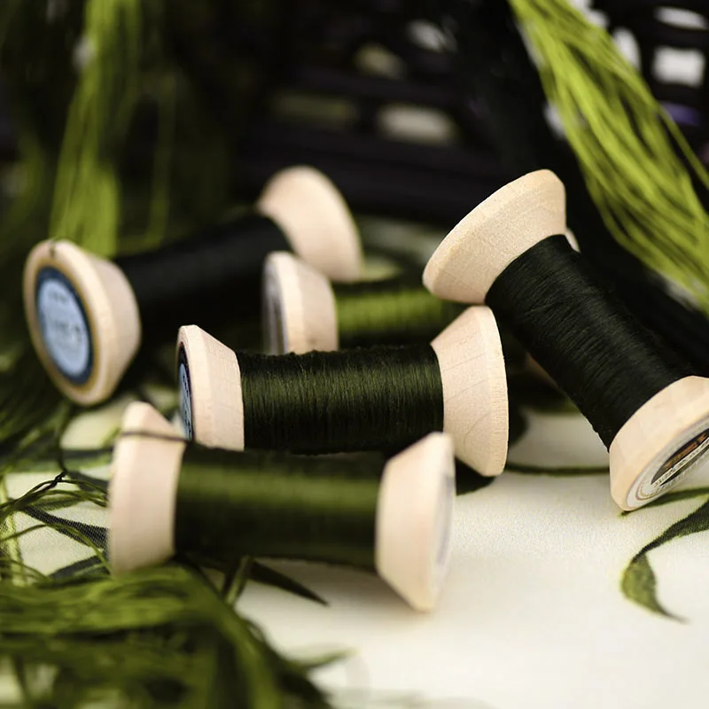 Зеленая нитка для вышивания бобов/практичная искусственная нить/Вышивальная