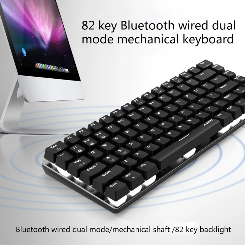 

Ajazz AK33 Mechanical Gaming Keyboard RGB Backlight Switch 82 Keys Bluetooth Wired Keypad for PC Games