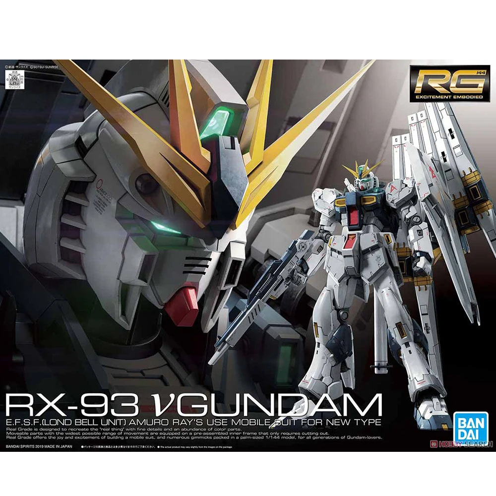 Оригинальная Bandai RG32 1/144 RX 93 NU V Amuro выделенная фигурка бульгундама в сборе игрушки