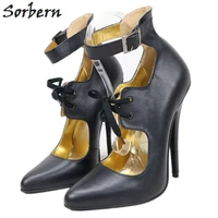 sorbern 14cm genuine leather women pump mary janes shoe ladies pointed toe high heel stilettos custom color women heels new