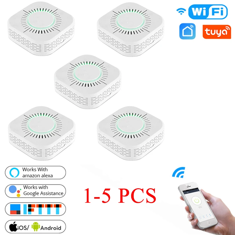 

WiFi Independent Smoke Detector Sensor Fire Alarm Home Security System Firefighters Tuya Smoke Alarm Fire Protection Smart Home