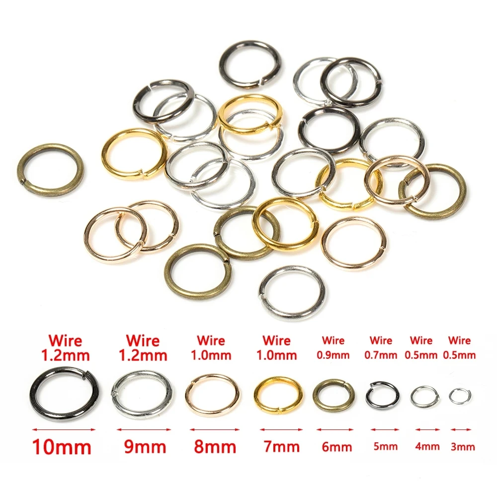 200pcs/lot 3-12mm Jump Rings Gold Silver Split Rings Connectors For Diy Jewelry Finding Making Accessories Wholesale Supplies