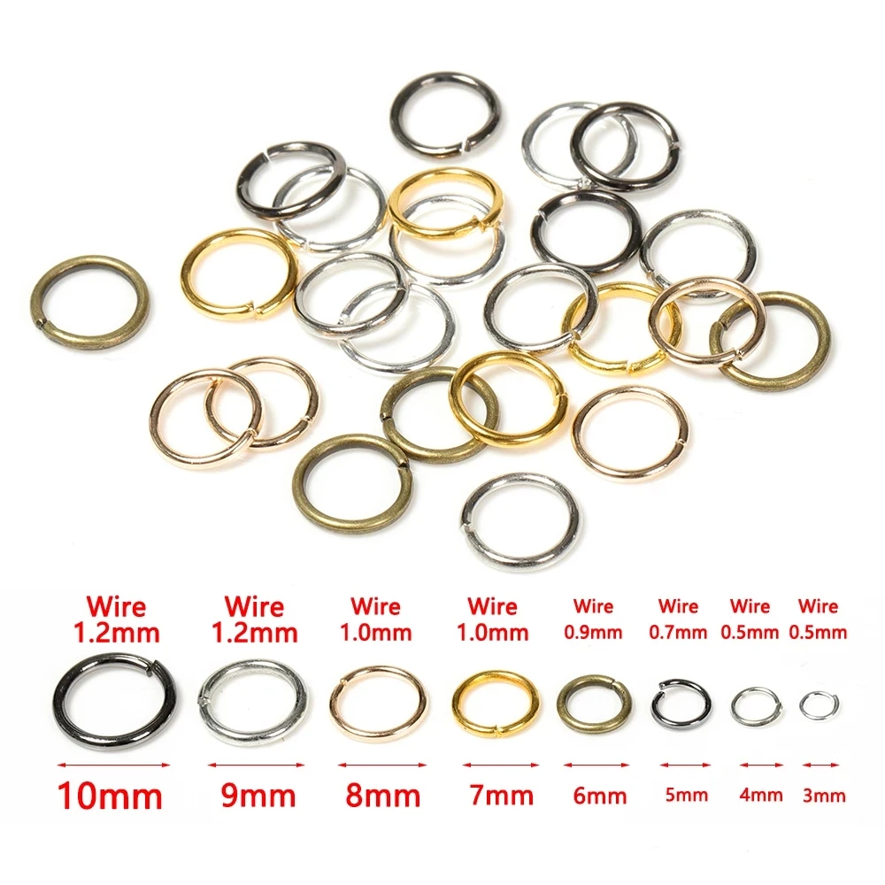 

200pcs/lot 3-12mm Jump Rings Gold Silver Split Rings Connectors For Diy Jewelry Finding Making Accessories Wholesale Supplies