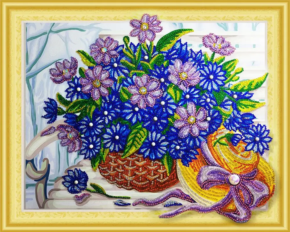 Стразы 5D для алмазной живописи цветы специальной формы алмазная вышивка