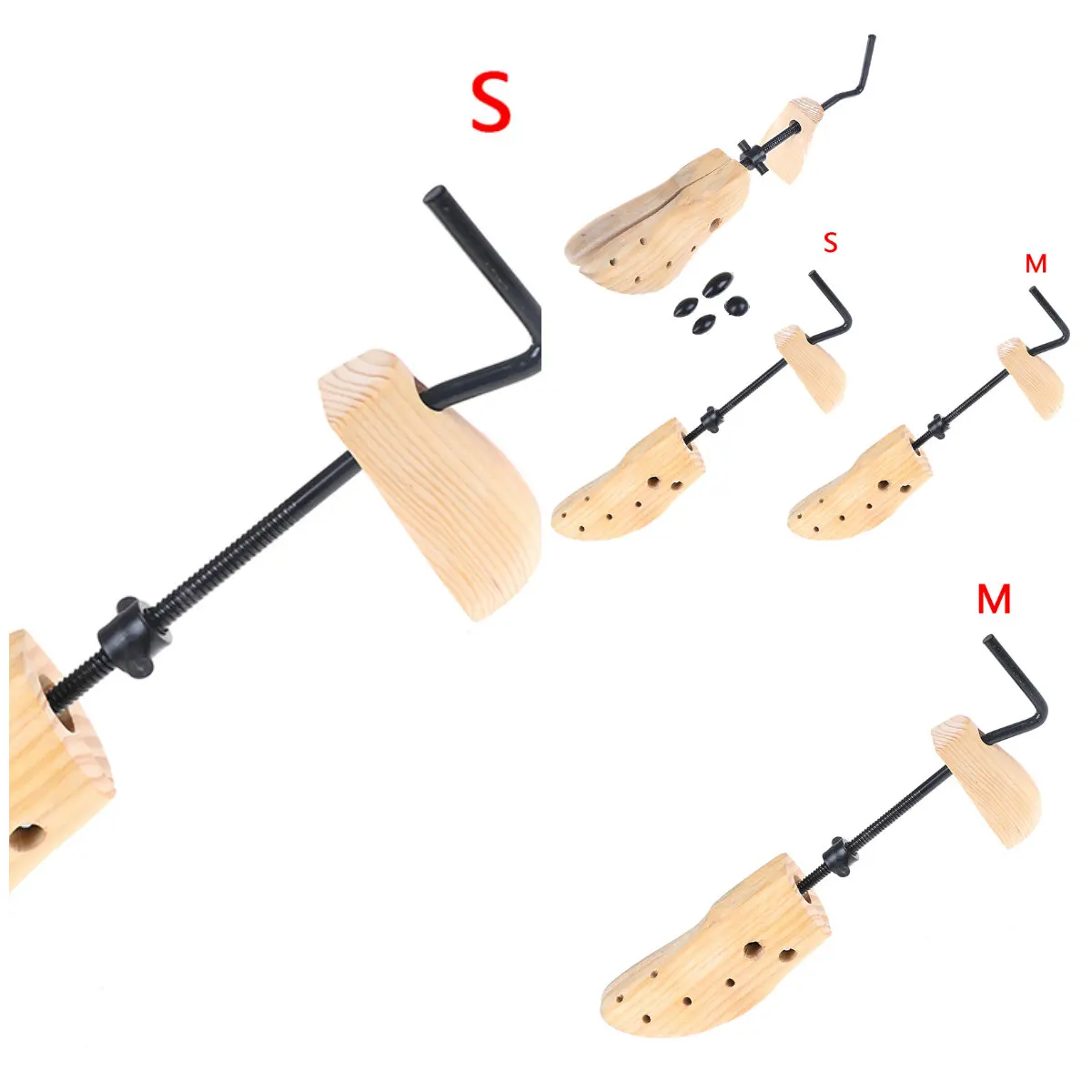 Регулируемые деревянные растяжки для обуви высота S M унисекс женщин и мужчин 2