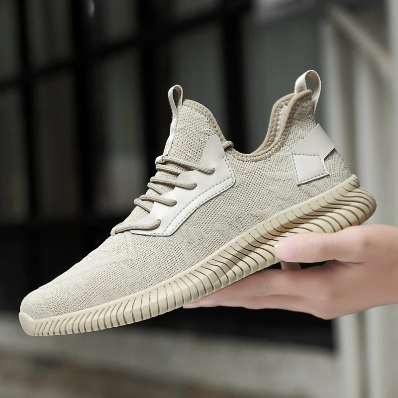 

Men's Mesh Shoes Fashion Flying Woven Fabric Slip-On Shoes Classic Socks Mouth Casual Sneakers Trend Breathable Men Shoes