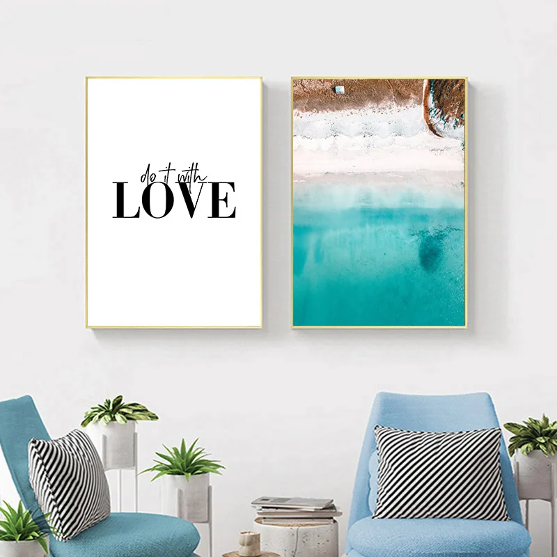 Морской пейзаж настенный плакат морской океан холст печать скандинавский