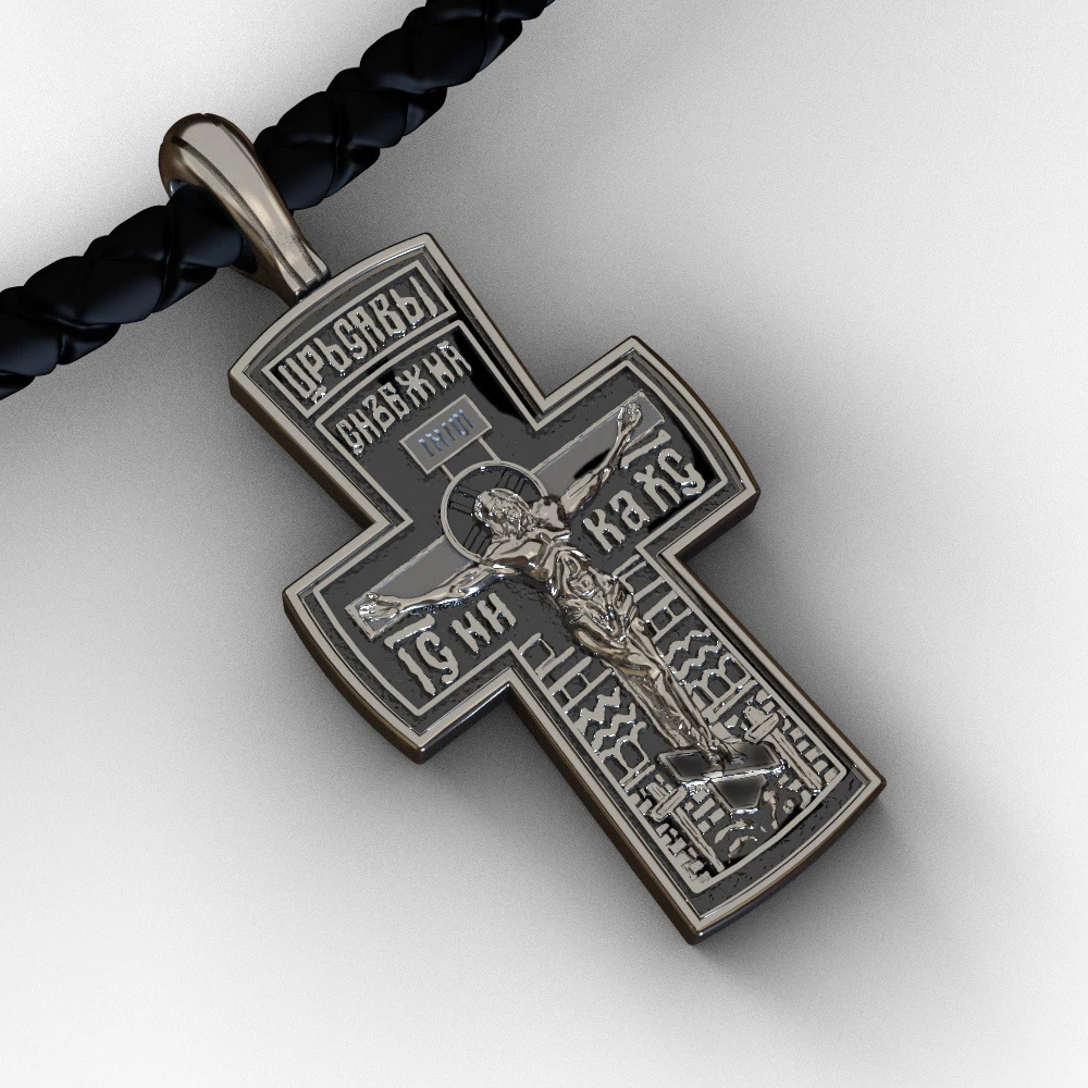 

Christian Cross Necklace Jesus Savior Religious Accessories Catholic Gospel European and American Men's Pendant Necklace