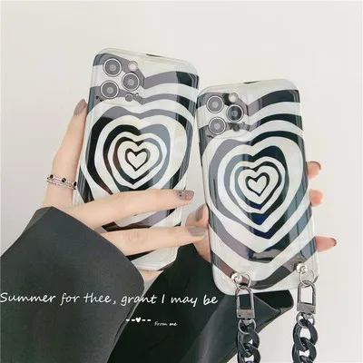 

Individual Phone Case For Ladies Black And White Love Bracelet For Apple Mobile Phone Case All-Inclusive Models 2021 Style