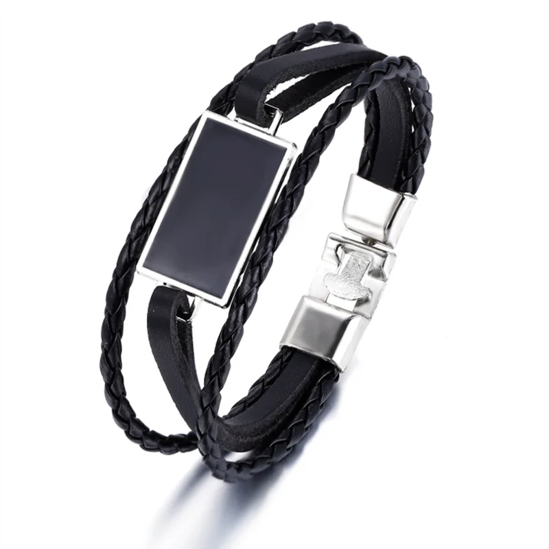 Бирюзовый Плетеный Перо искусственная кожа геометрический Браслет вечерние