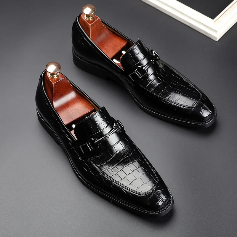 Туфли-Лоферы мужские из лакированной кожи классические оксфорды без застежки