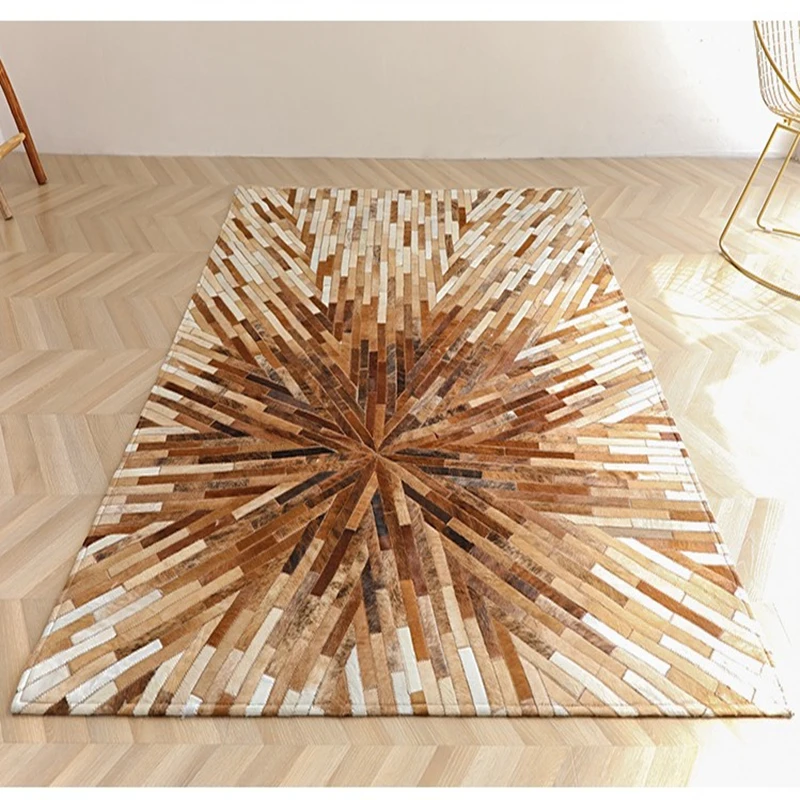 Высококачественный ковер из натуральной воловьей кожи в скандинавском стиле с