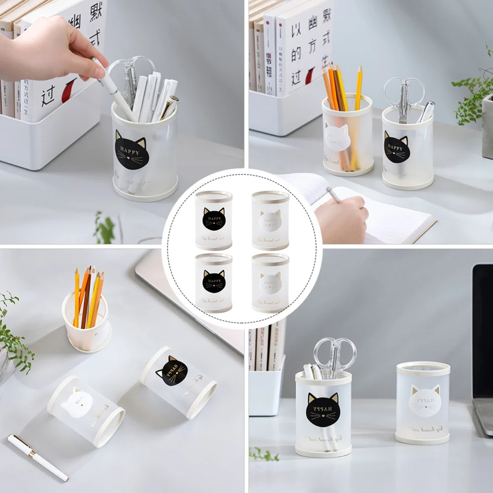 

1 Set 4pcs Pen Holders Makeup Brush Holders Stationery Organizer (Random Color)