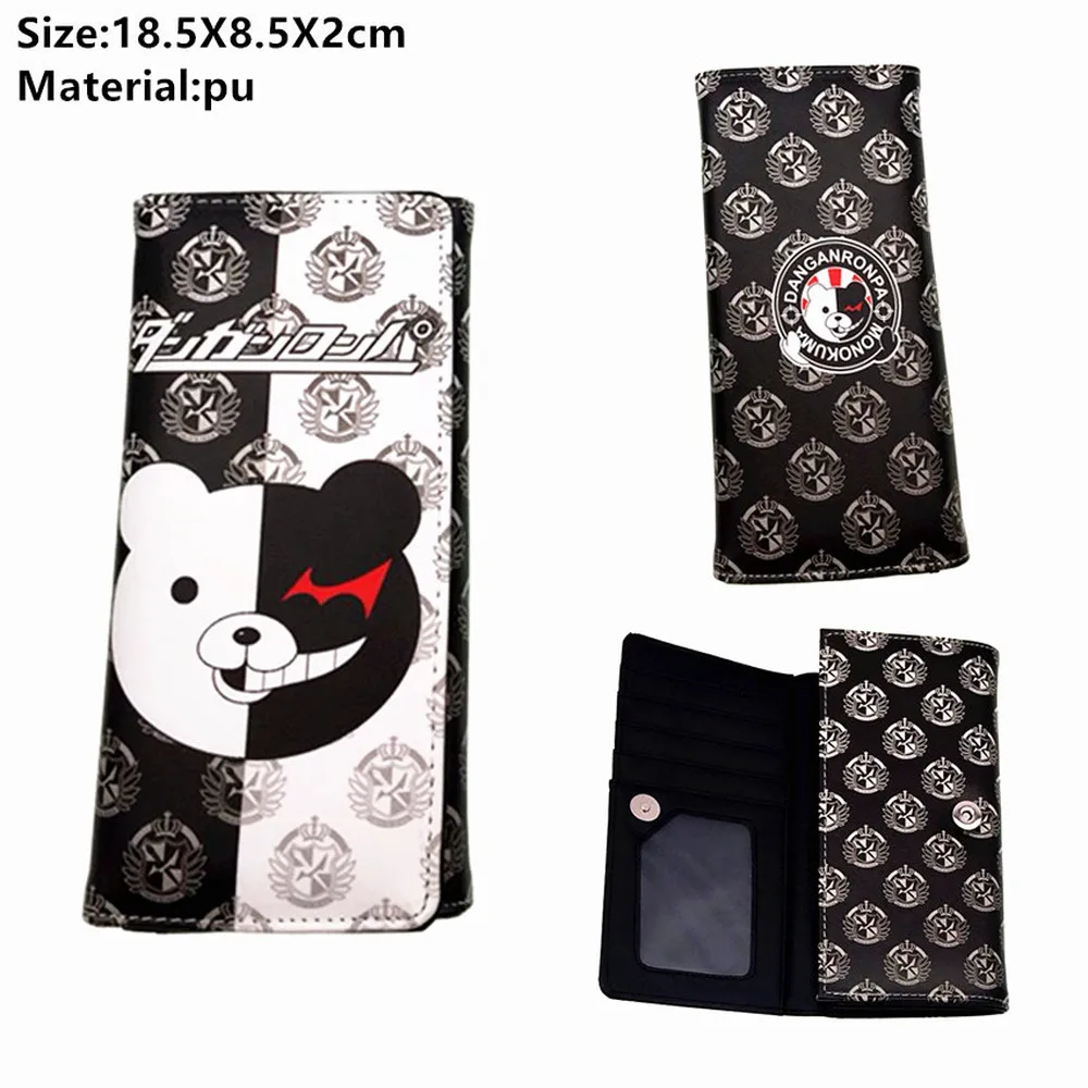 

Anime Danganronpa PU Students Wallet Monokuma Button Card Holders Layers Leather Boys Girls Coin Cosplay Moneybag Cute Purse