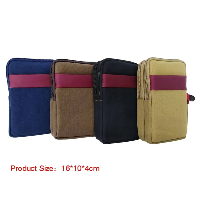 Мужская Ретро универсальная Беговая походная поясная сумка двойная на молнии