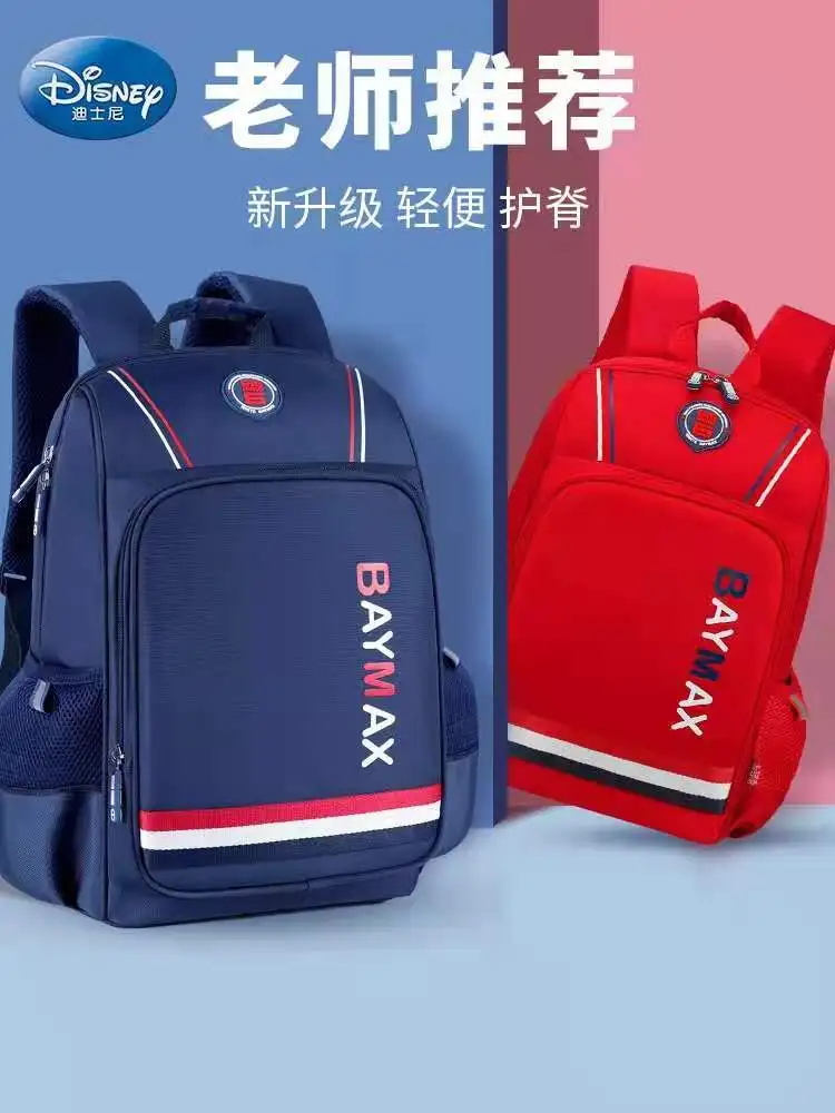 Disney New School Bag For Boys Girls Primary Student Shoulder Orthopedic Backpack Baymax Large Capacity Super Light Mochila