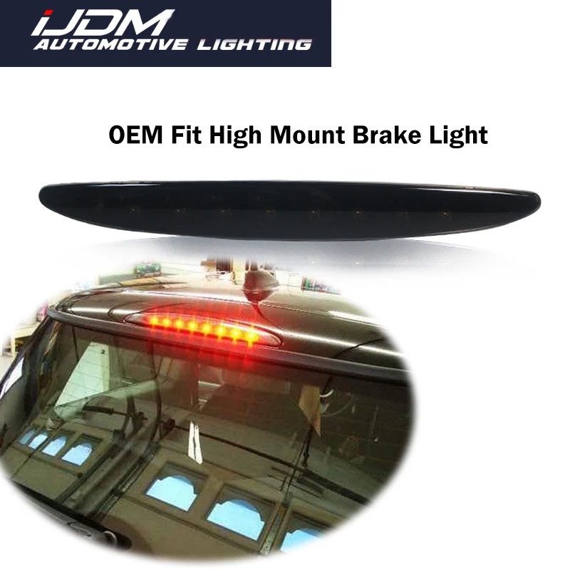 

iJDM For 2002-2006 First Gen MINI Cooper 1PC Smoked Lens Super Bright Red LED High Mount Brake Light, Third 3rd Brake Stop Light