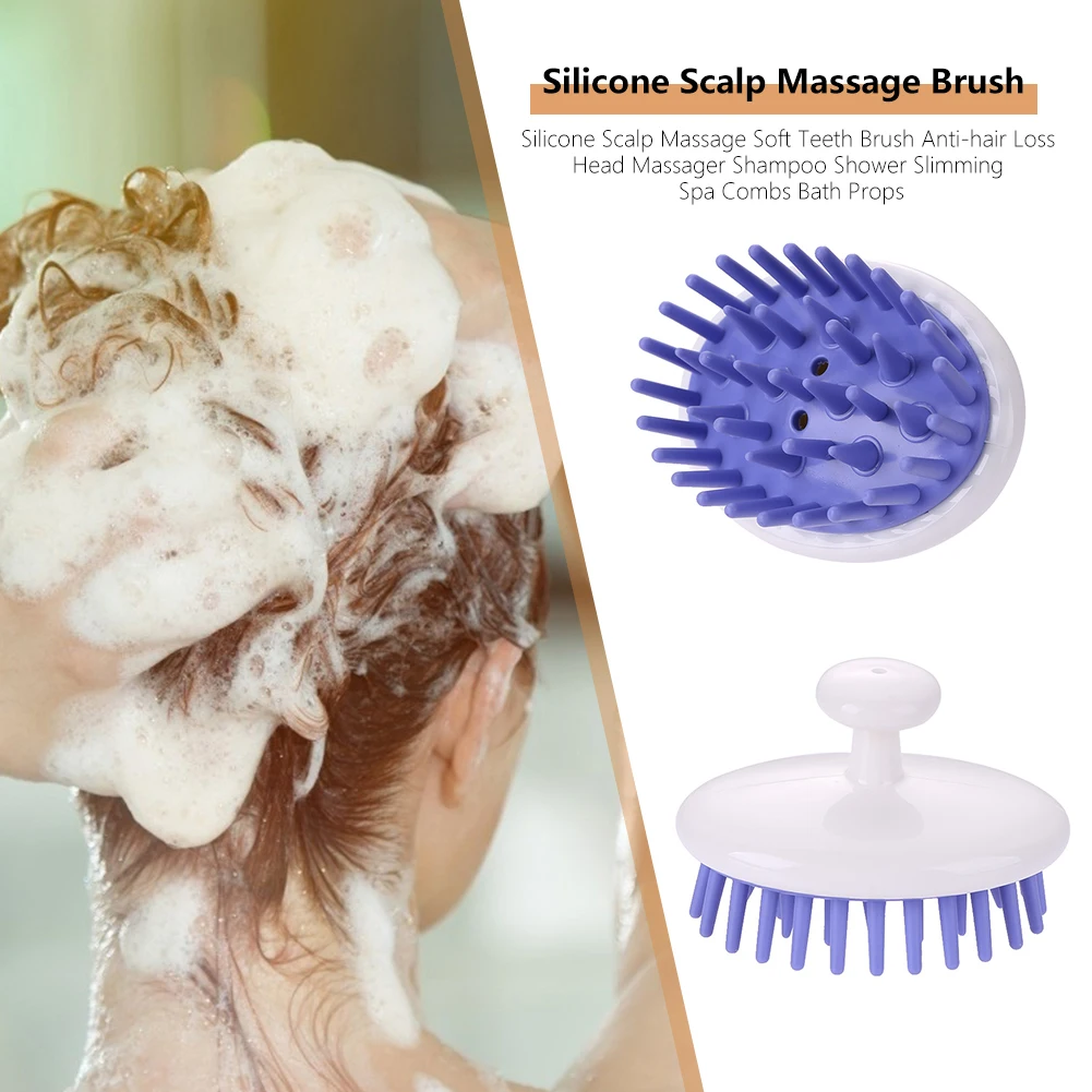 

Promote Blood Circulation Tool Silicone Hair Cleaning Brush Bath Shower Hair Scalp Massager SPA Shampoo Comb
