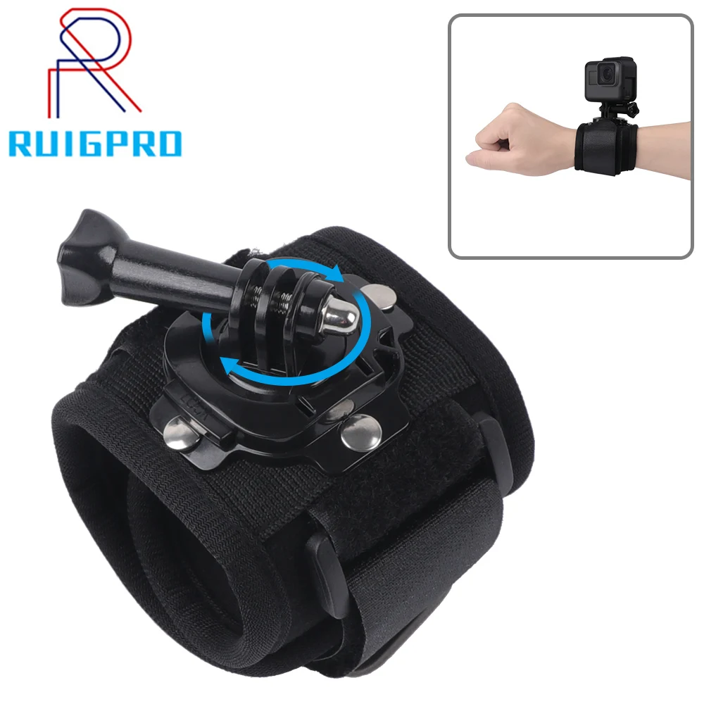 

360 Degree Rotation Hand Wrist Strap for GoPro Hero 10 9 8 7 5 6 4 Session Xiaomi Yi 4K Lite SJ4000 H9 Arm Belt Go Pro Accessory