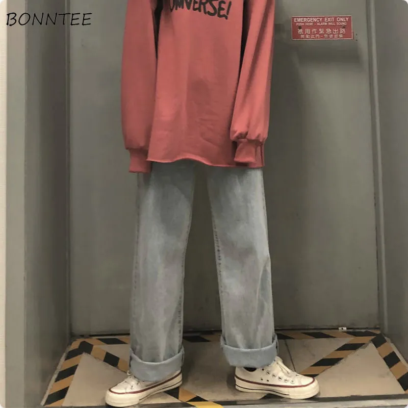 

Jeans Women Oversized High Waist Womens Trousers Solid Leisure All-match Simple Trendy Ulzzang Student Style Chic Hot Sale New